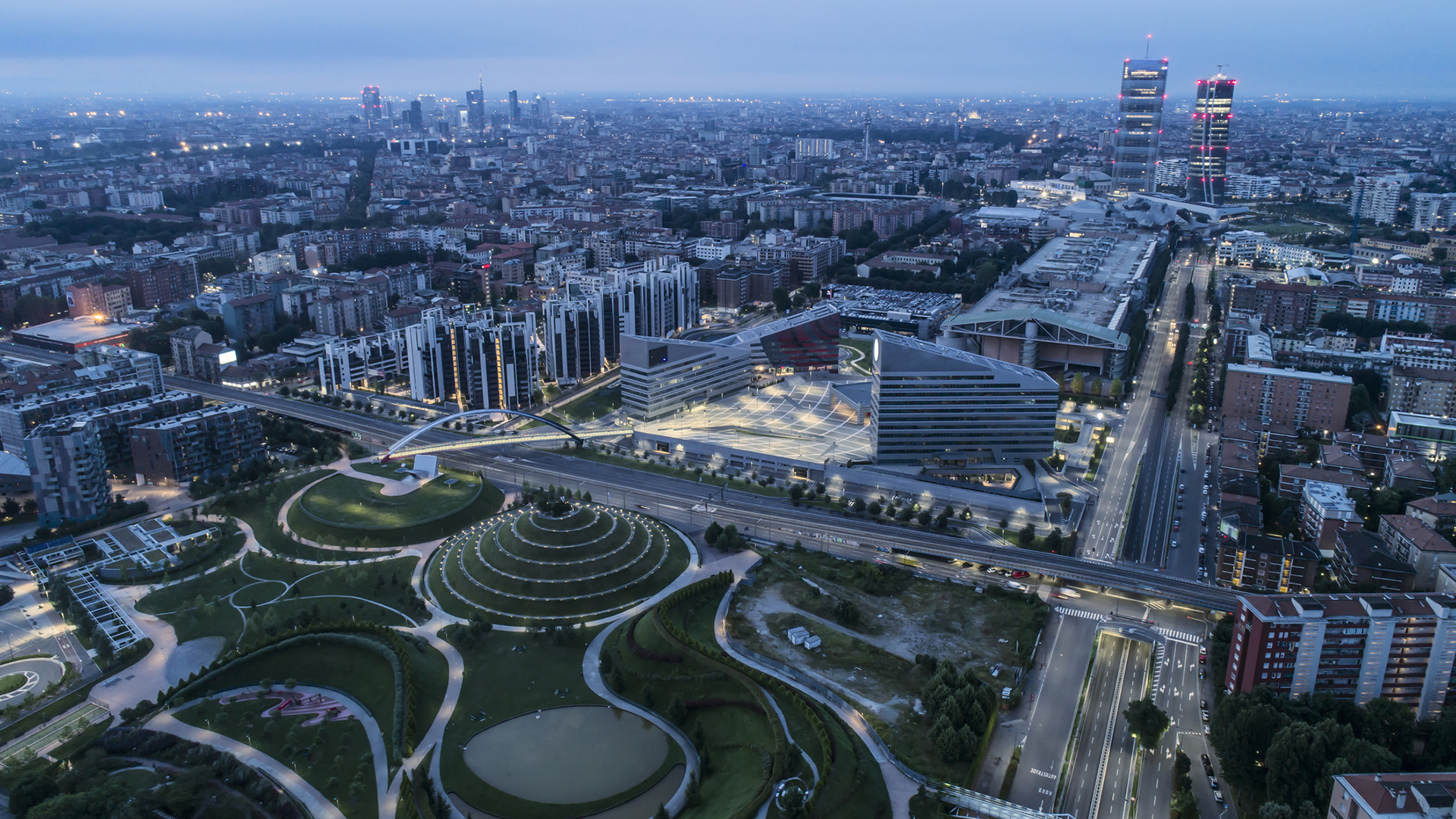 Aerial view of Milan